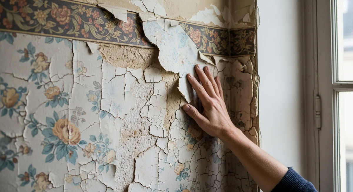 Mur fissuré révélant qu'il faut faire appel à un plaquiste