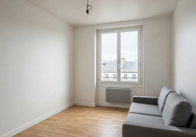 Séjour lumineux après doublage isolant dans un appartement du quartier Palmer à Cenon
