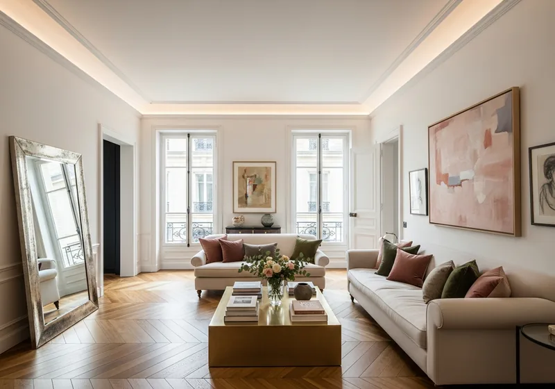 Plafond refait avec corniche lumineuse dans une maison bourgeoise du Bouscat