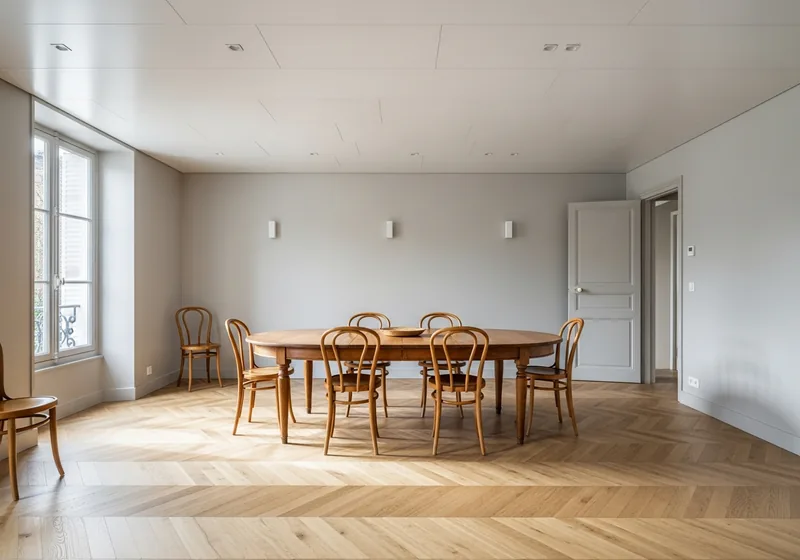Faux plafond avec spots et gorge lumineuse dans une échoppe de Nansouty